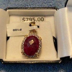 Amaze-Zing Sale!!: 251 Truly Amazing Large Ruby & White Topaz Pendant